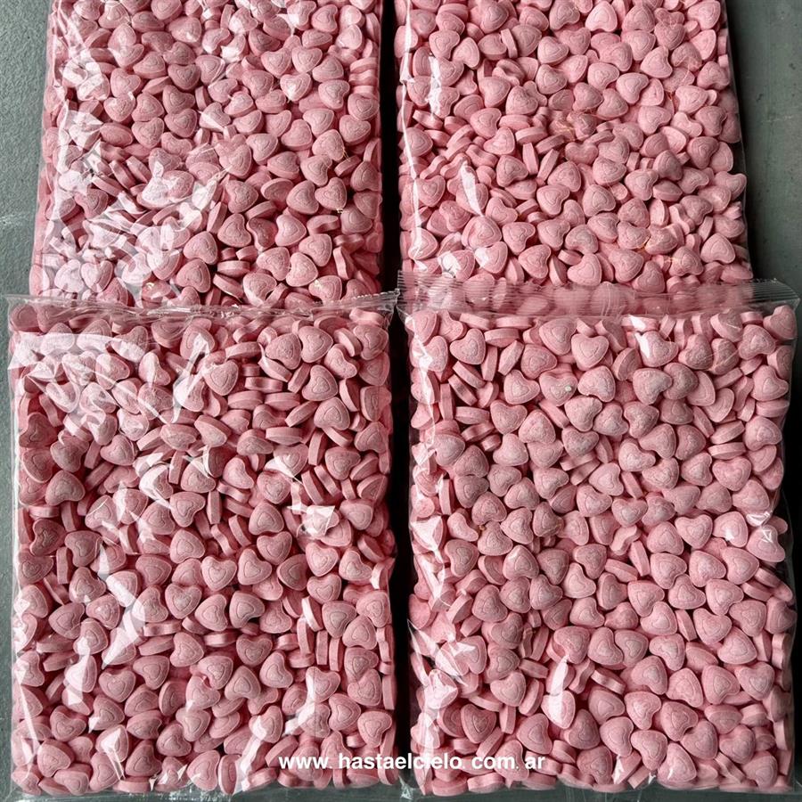 BOLSA PASTILLAS CORAZON ROSA X 400GR