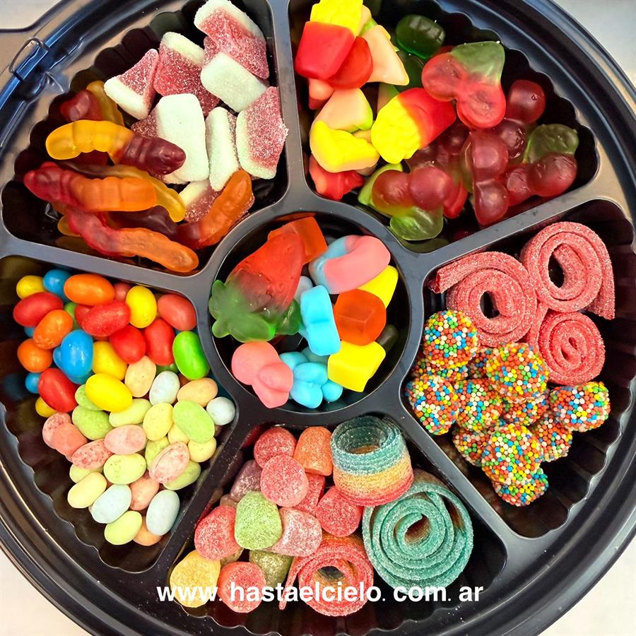 BANDEJA REDONDA GRANDE GOMITAS PREMIUM A ELECCION.