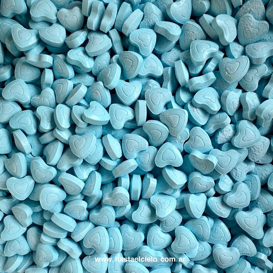 BOLSA PASTILLAS CORAZON CELESTE X 400GR