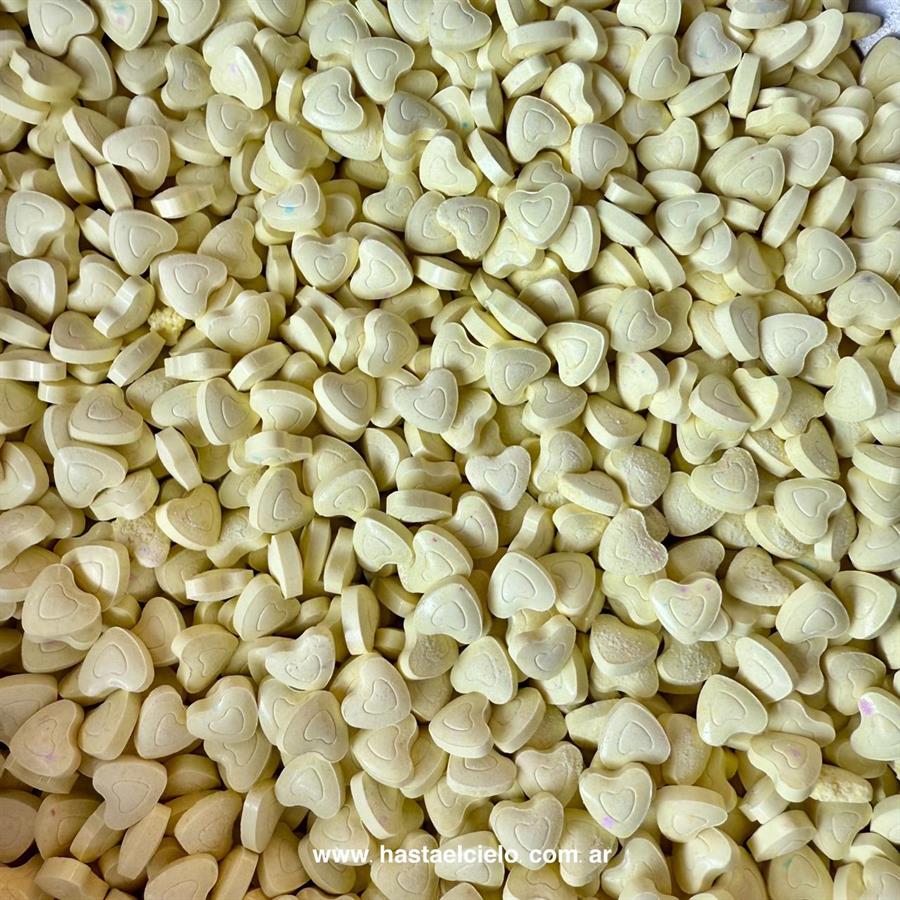 BOLSA PASTILLAS CORAZON AMARILLO X 400GR