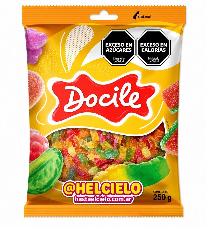 BOLSA GOMITA GUSANOS DULCES DOCILE X 250GR