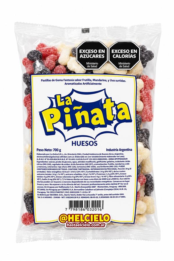 PIÑATA GOMITA HUESITOS ACIDOS X 700GR.