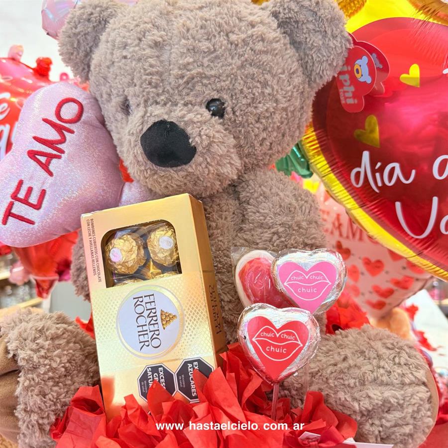 GIGANTE ARREGLO OSO CON GLOBITO CORAZON