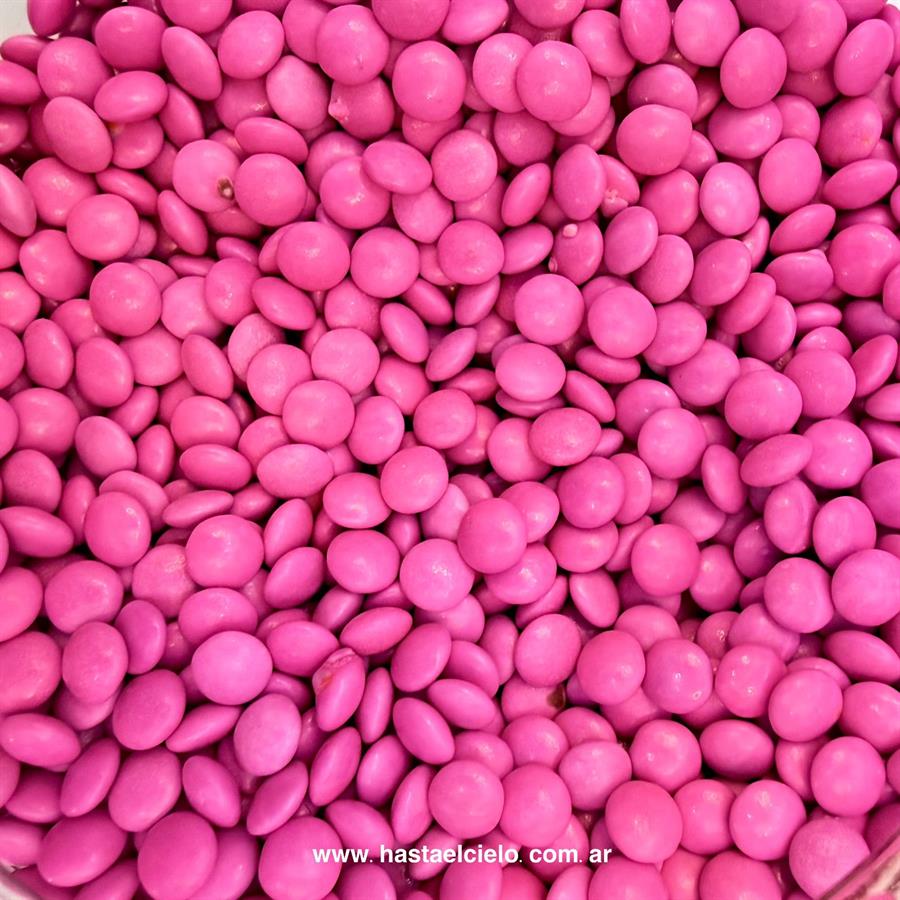 LENTEJAS DE CHOCOLATE MEDIANA ROSA X 300GR