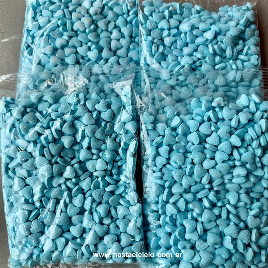 BOLSA PASTILLAS CORAZON CELESTE X 400GR