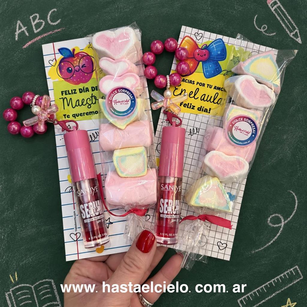 PINCHO MARSHMELOW CON LABIAL LLAVERO PROFE