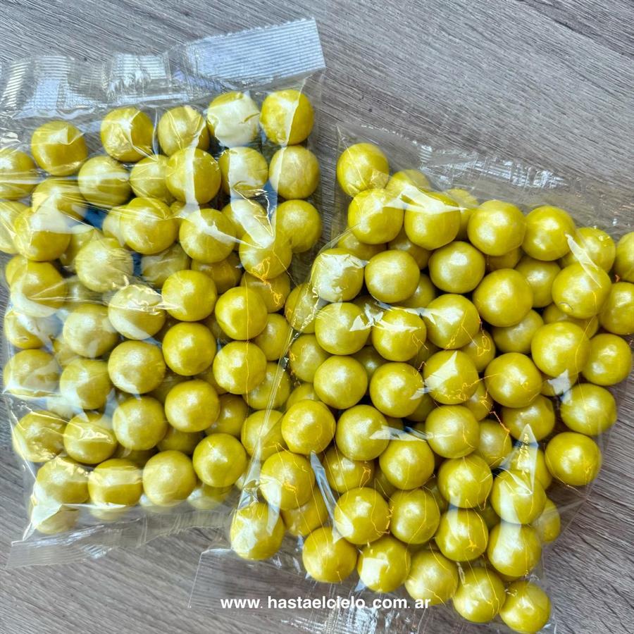 BOLSA PERLA DE CHICLE BOLON PERLADO AMARILLO X 400GR