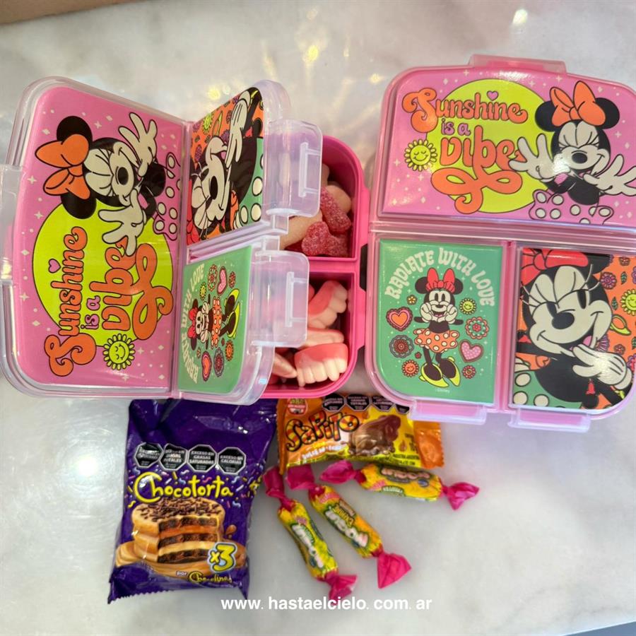 TUPPER HERMÉTICO MINNIE CON DIVISIONES.