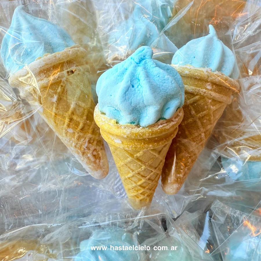 BOLSA HELADITO MALVAVISCO CELESTE X 10 UNIDADES