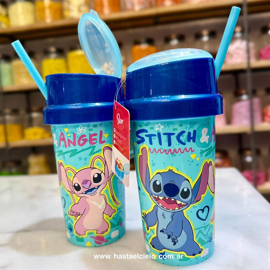 VASO DIVISION CON GOLOSINAS STICH.
