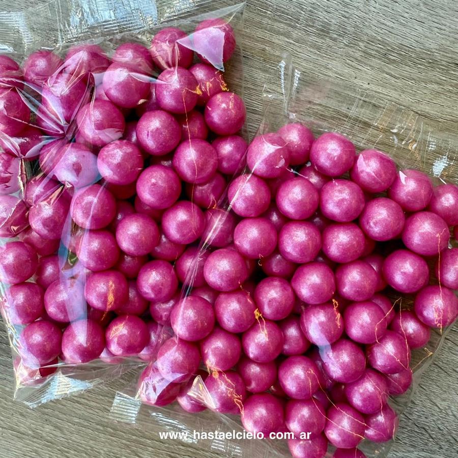 BOLSA PERLA DE CHICLE BOLON PERLADO FUCSIA X 400GR