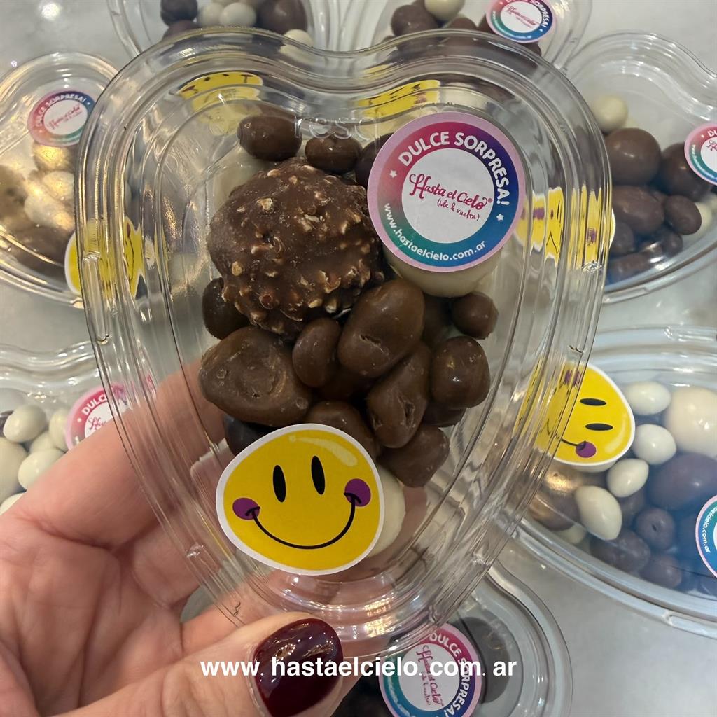 BANDEJA CORAZON CHICO CHOCOLATES x 100GR.