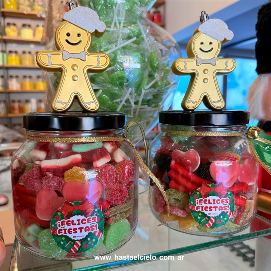 FRASCO GRANDE ADORNO MIX GOMITAS NAVIDEÑAS