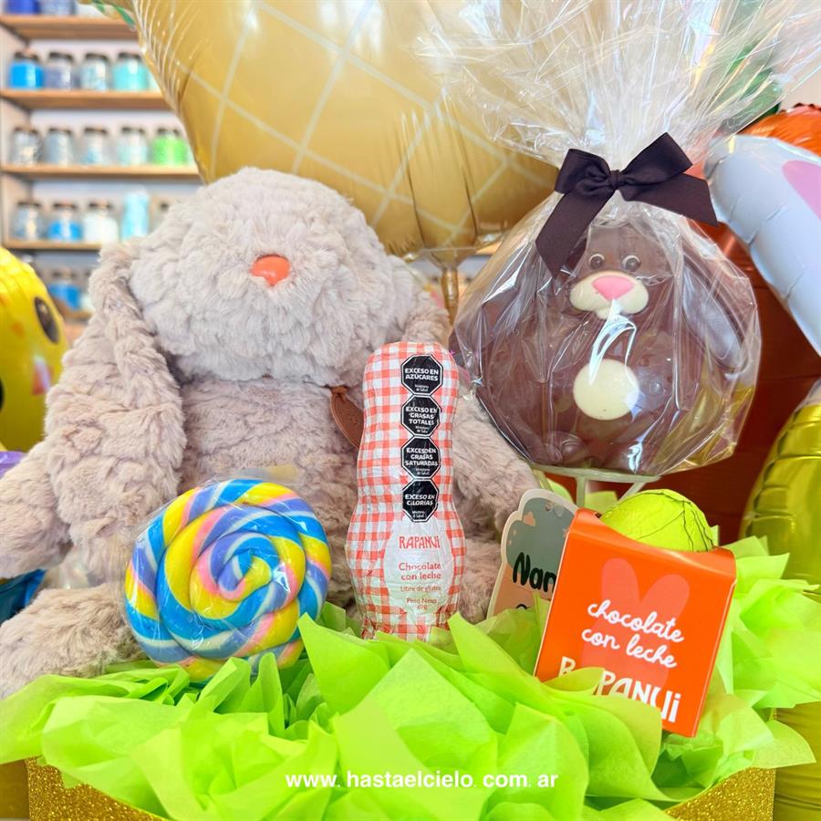 ARREGLO RAPANUI CONEJO DE CHOCOLATE