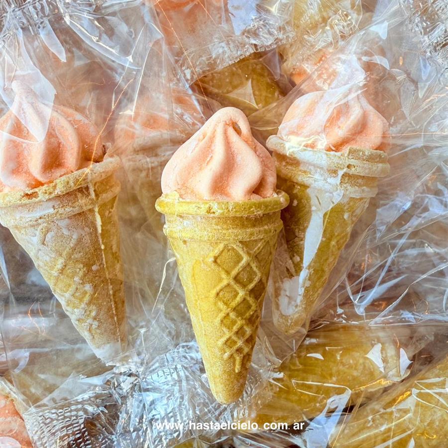 BOLSA HELADITO MALVAVISCO NARANJA  X 10 UNIDADES
