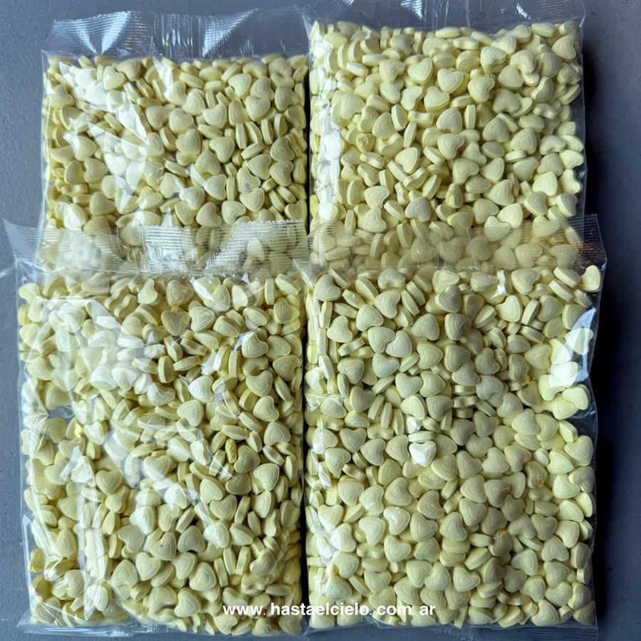 BOLSA PASTILLAS CORAZON AMARILLO X 400GR