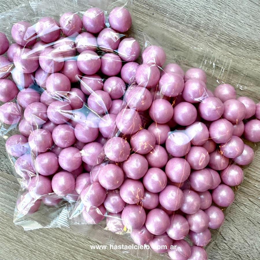 BOLSA PERLA DE CHICLE BOLON PERLADO ROSA X 400GR