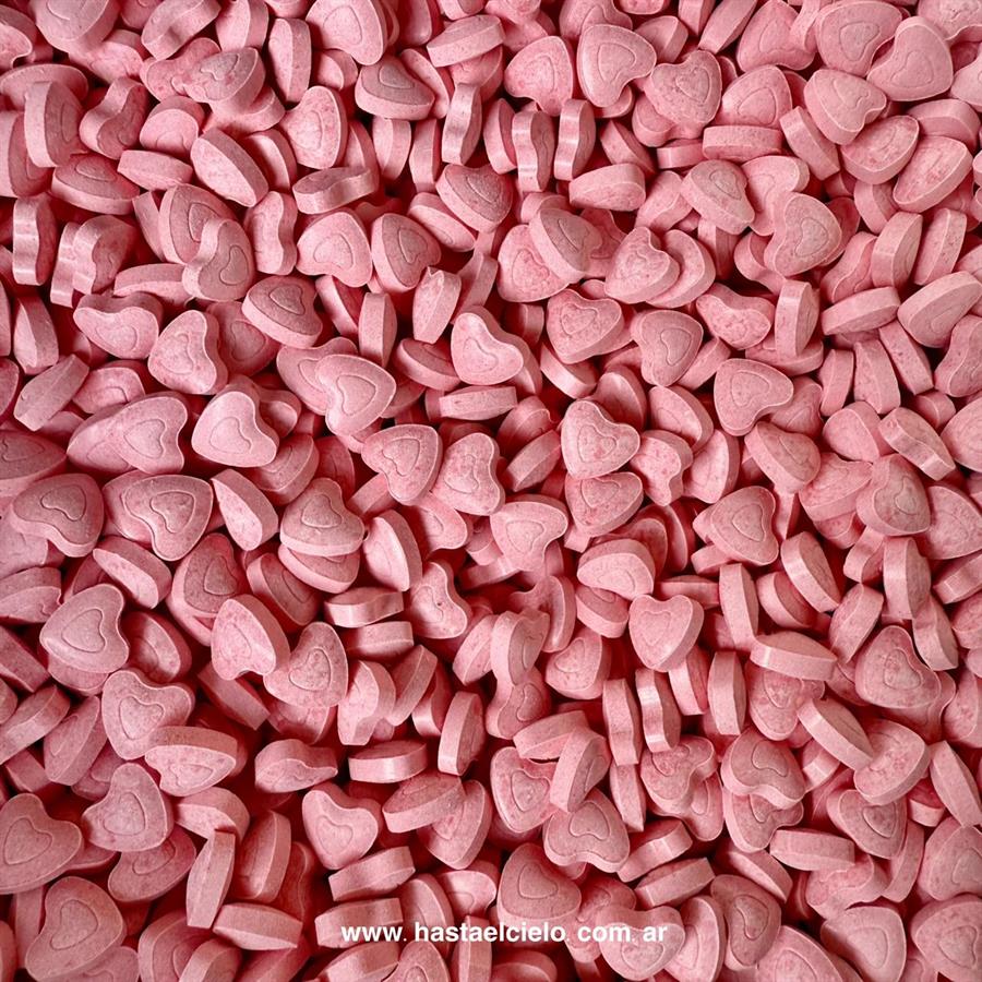 BOLSA PASTILLAS CORAZON ROSA X 400GR
