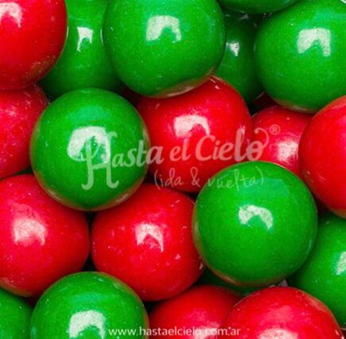 CHICLE BOLON MIX ROJO, VERDE Y BLANCO 2,5CM APROX.